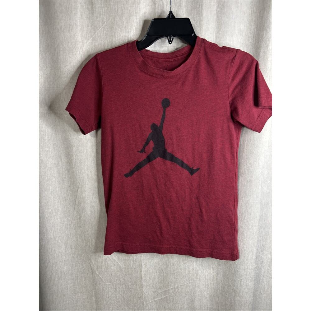 Nike Air Jordan Red Jumpman Logo T Shirt Youth Boys Size Medium 10-12
